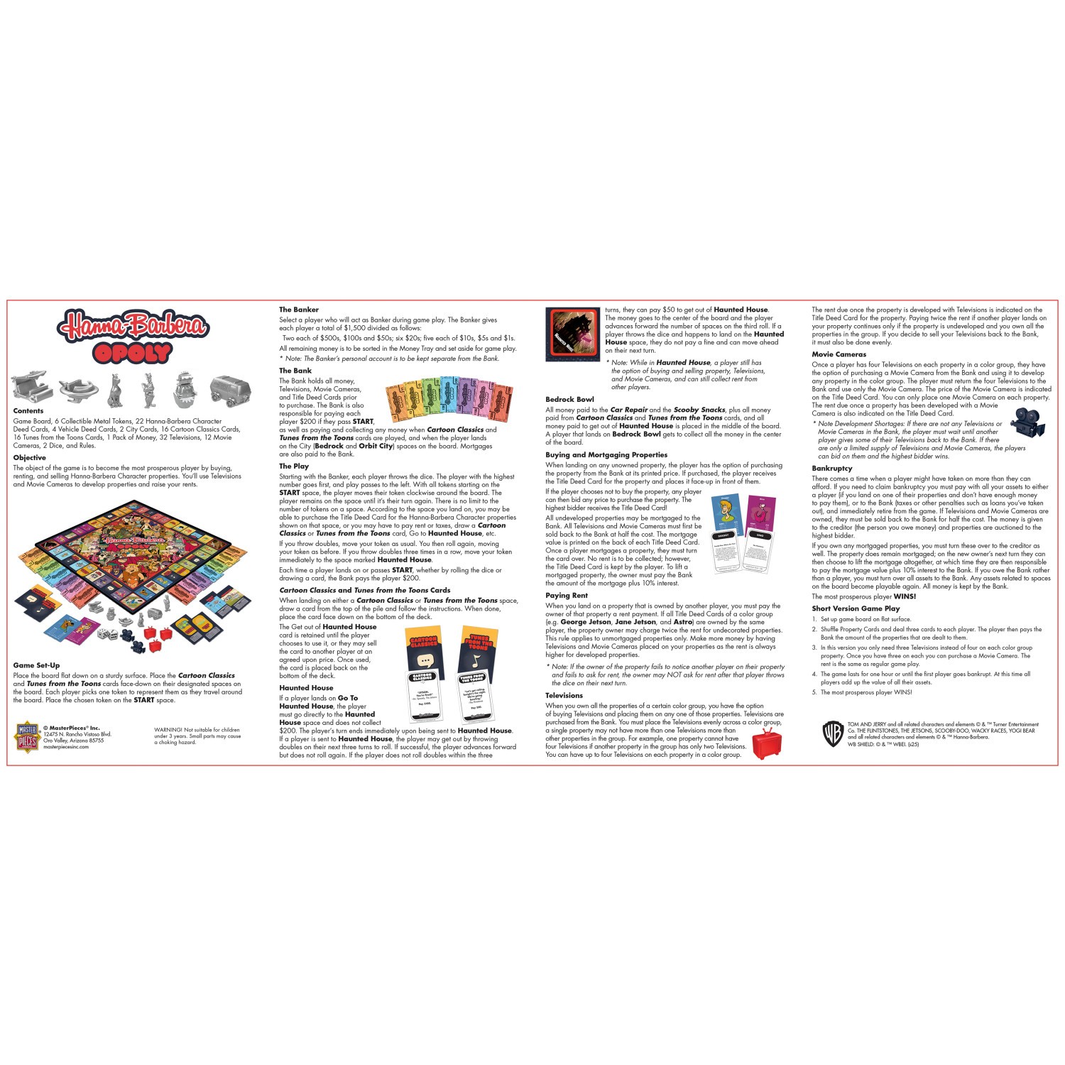 MasterPieces – Hanna-Barbera Opoly Board Game Board Game