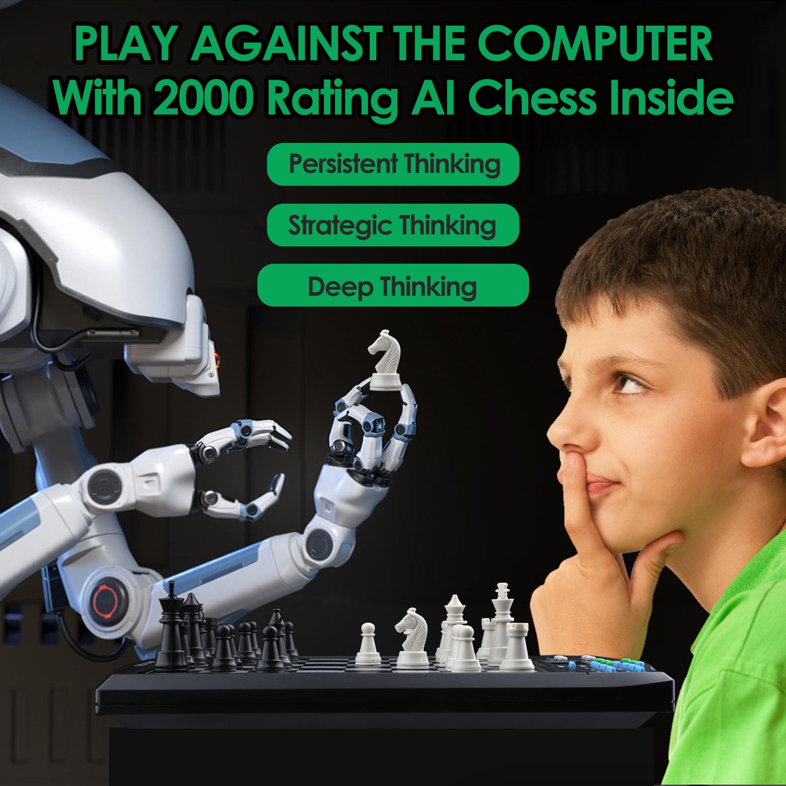Talking Chess Academy Electronic Smart Game Board Set W/ Voice Pieces 1-2 Player