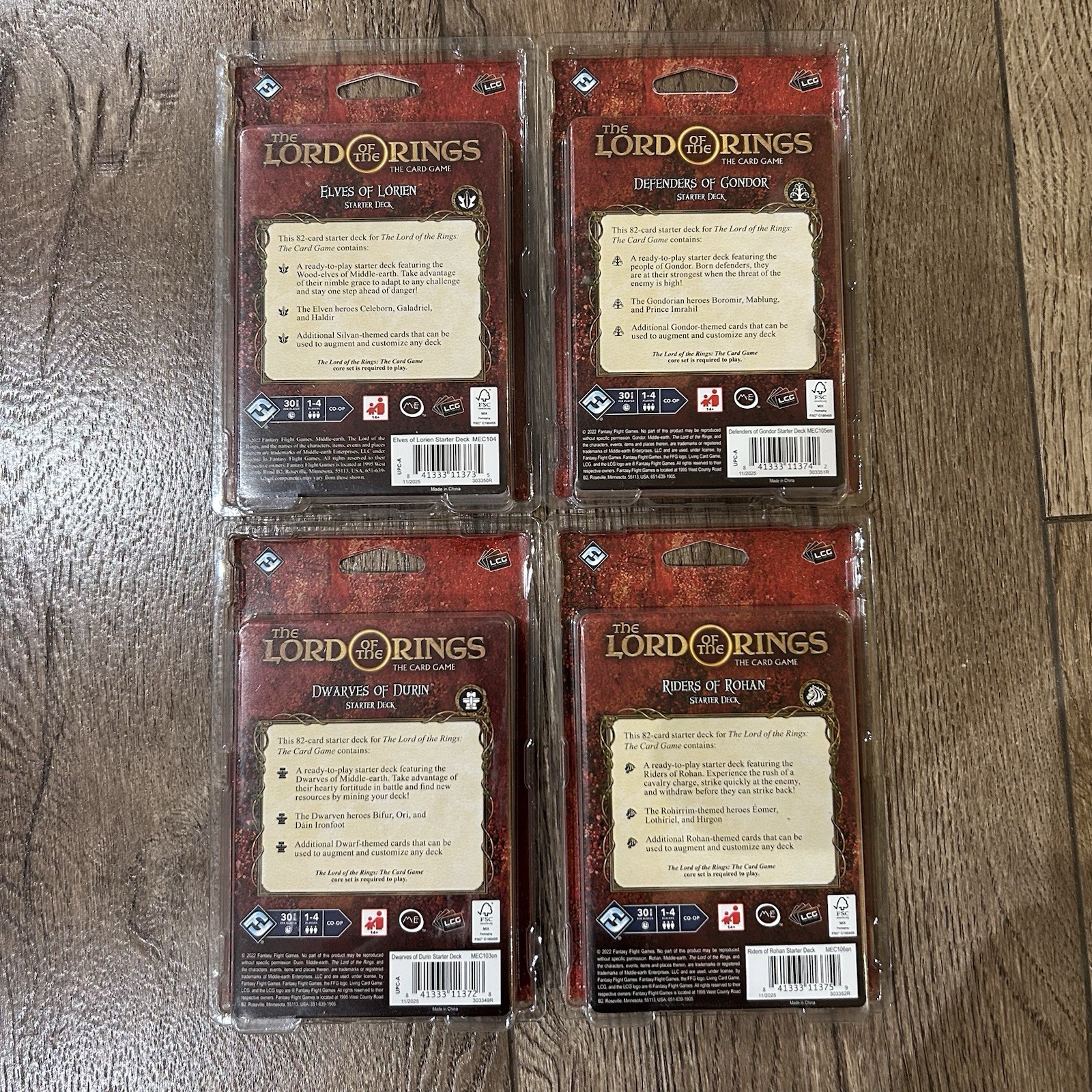 Lord of the Rings LCG – All Four Starter Decks (Elves, Dwarves, Rohan, Gondor)