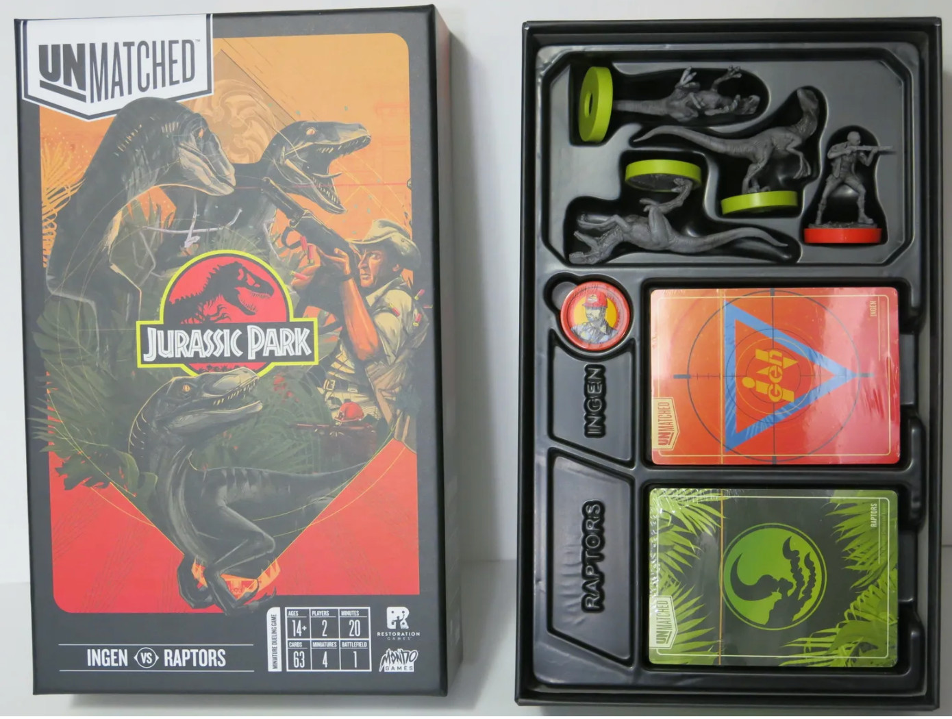 Unmatched Jurassic Park Ingen vs Raptors Restoration Games *BRAND NEW!*
