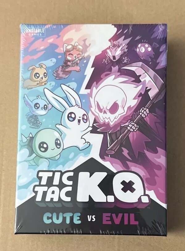 Tic Tac KO Cute vs Evil Card Game NEW 8+ K.O. 2-4 Players Unstable Games Sealed