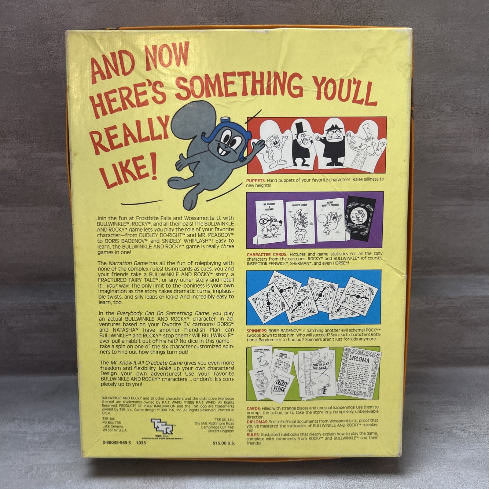 Vintage 1988 Rocky & Bullwinkle Role Playing Party Game Read Description