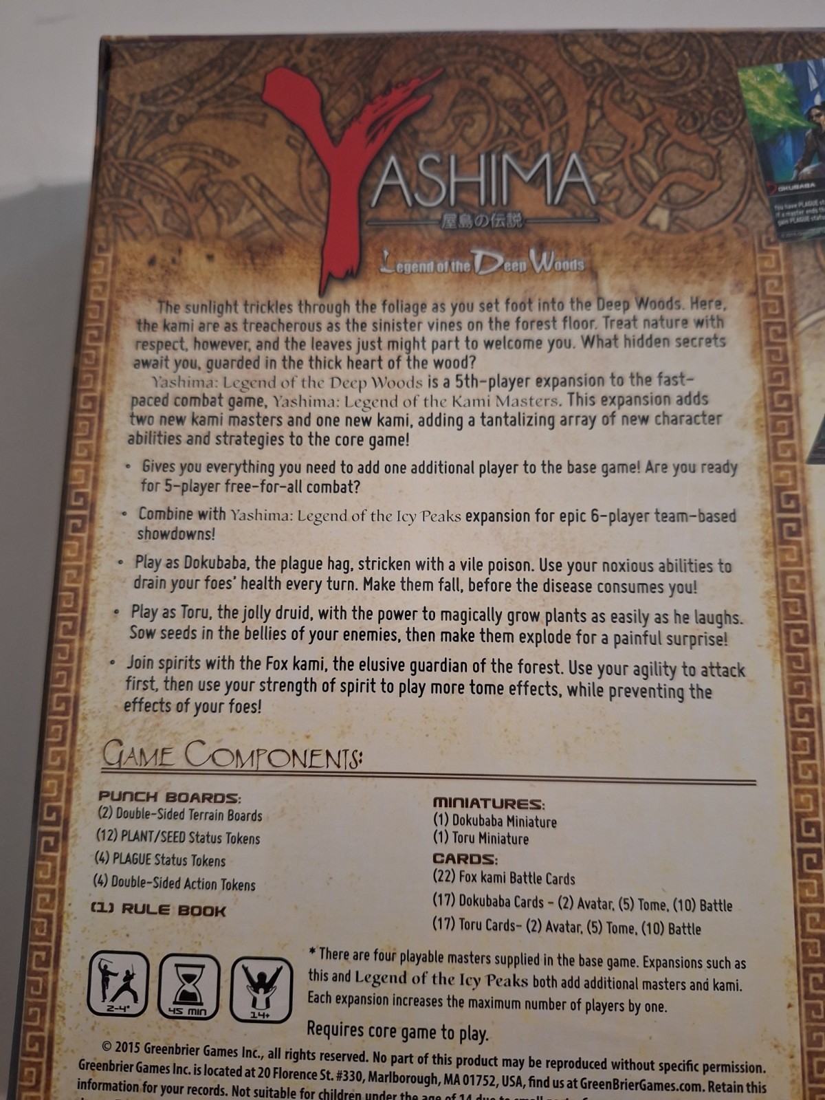 Yashima Legend of the Deep Woods Greenbrier Games Brand New & Sealed in Box
