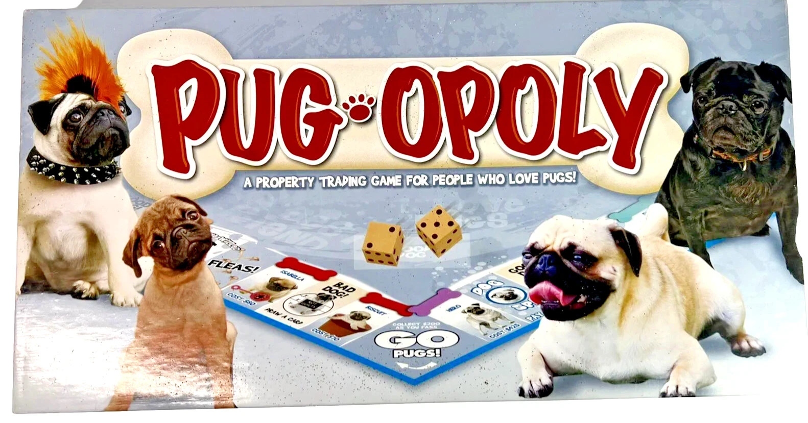 Pug-Opoly A Property Trading Board Game Pugs Board Game Late For The Sky Dogs