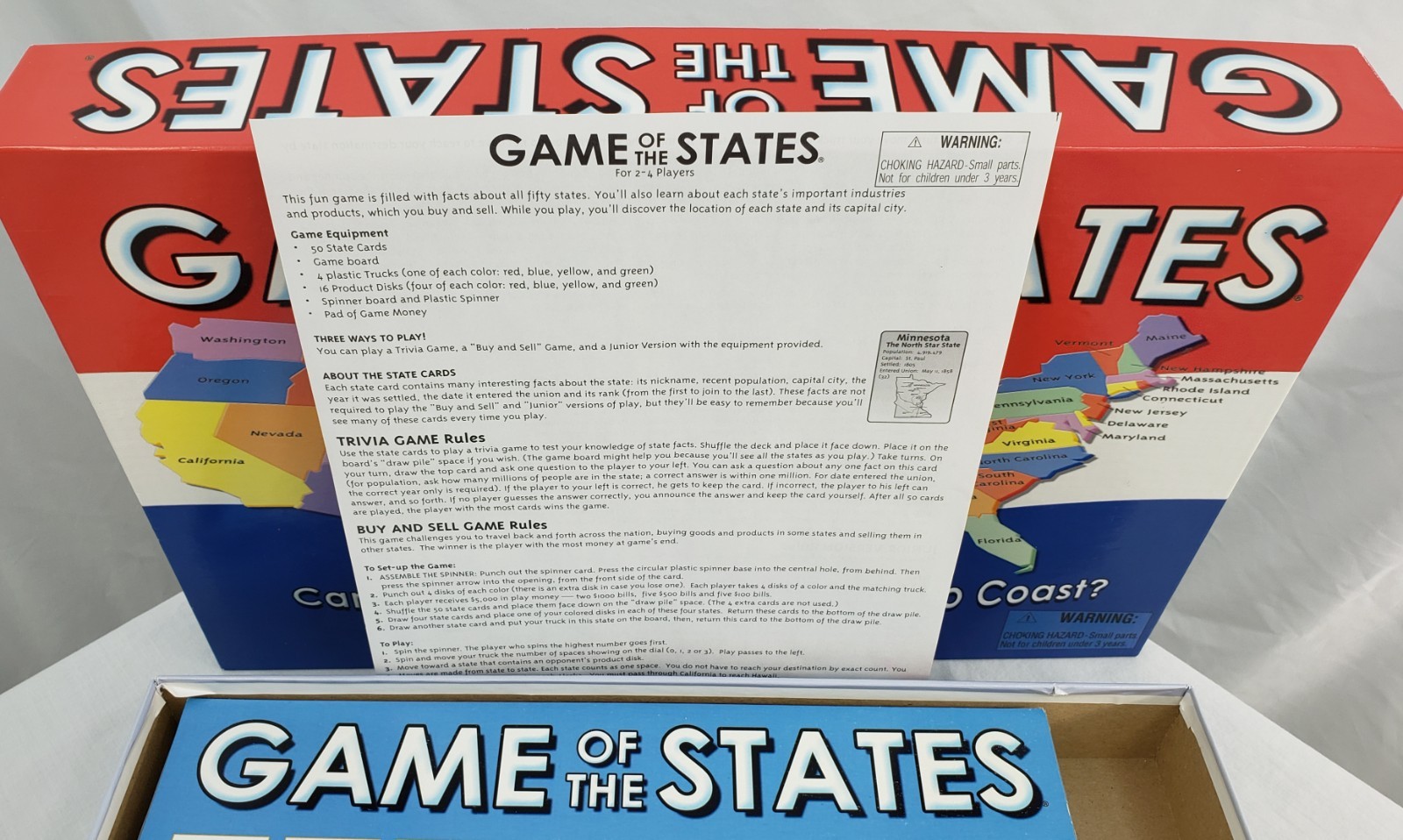 Game Of The States Board Game An American Classic 8 & Up Pre-Owned