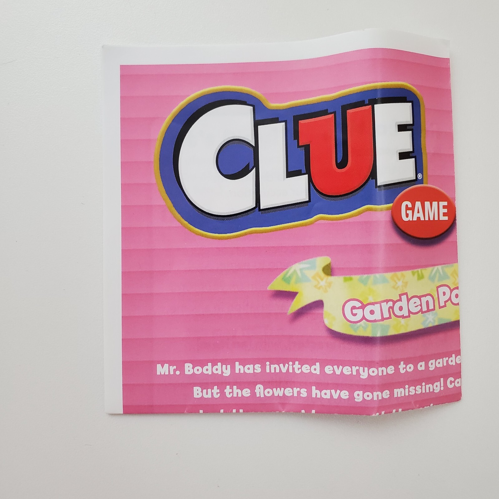 Clue Garden Party Mystery Game Hasbro COMPLETE Roses Flower Floral Theme