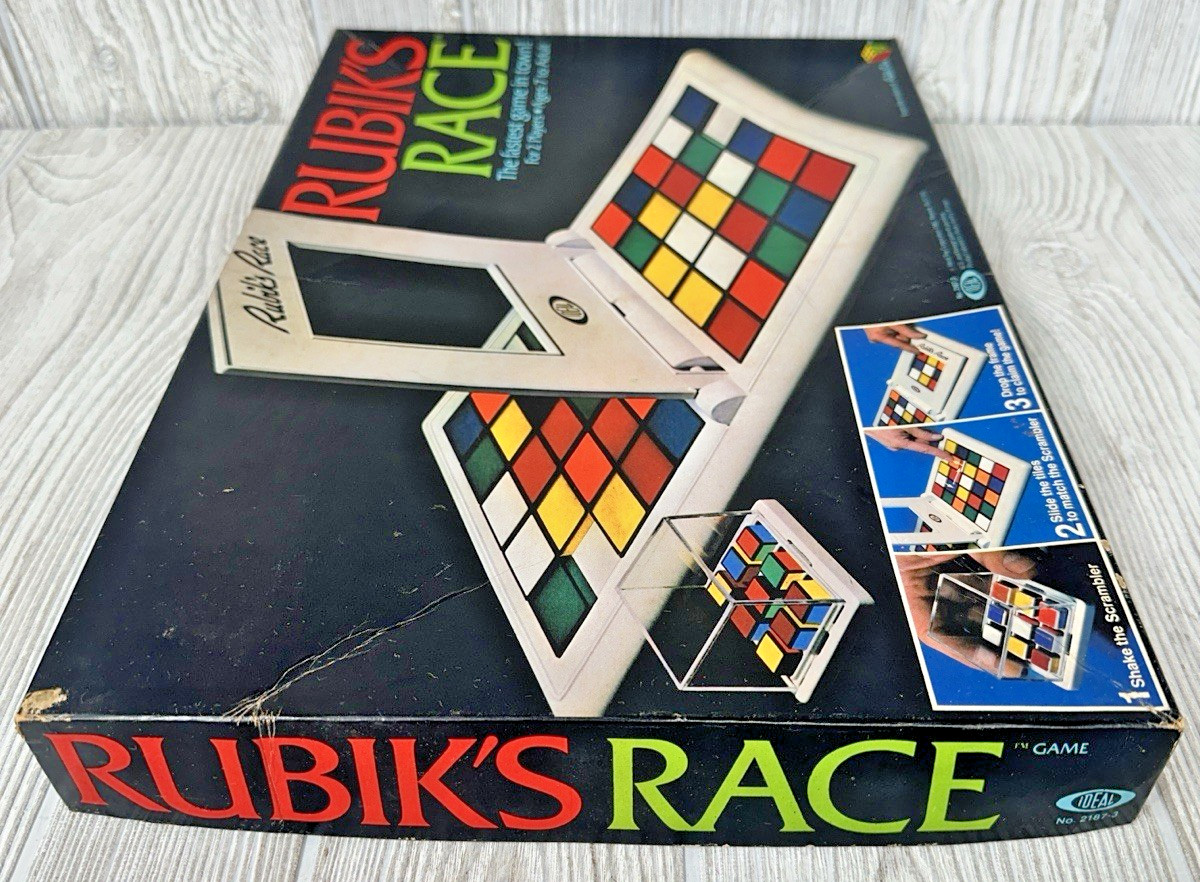 Ideal Rubik’s Race Game Original Box 1982 Maker’s of Rubik’s Cube 2 Player VTG