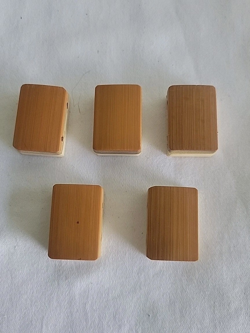 Vintage Mahjong Replacement Tiles Lot of 5 – Bone & Bamboo Dovetail 30mm x 21mm