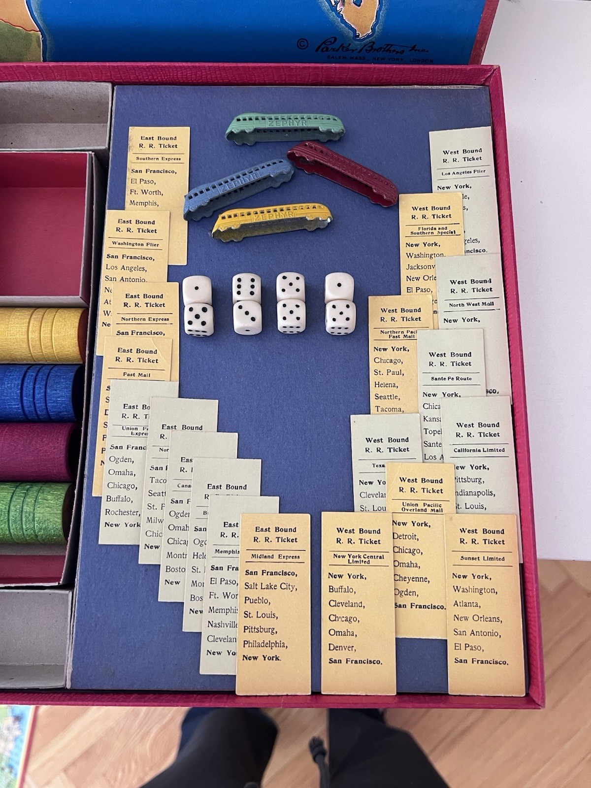 1935 Board Game ACROSS THE CONTINENT Complete In Excellent Condition.