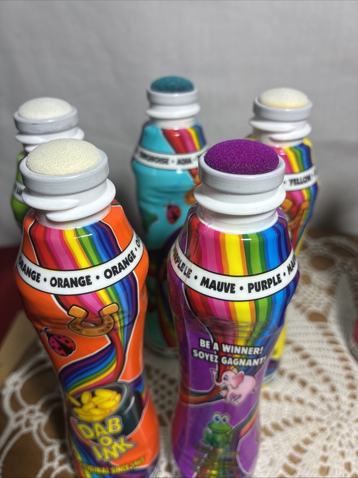 5 Bingo Daubers Dab O Ink New/ Nearly New Assorted Colors 3 Oz