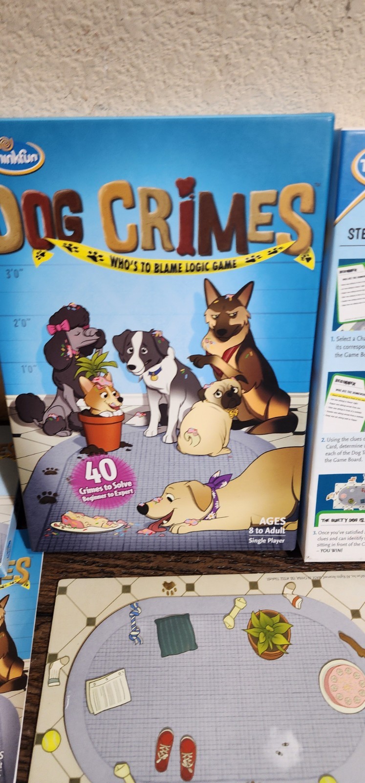 Dog Crimes Board Game, Complete Set, Logic Game, Single Player, Thinkfun Ages 8+