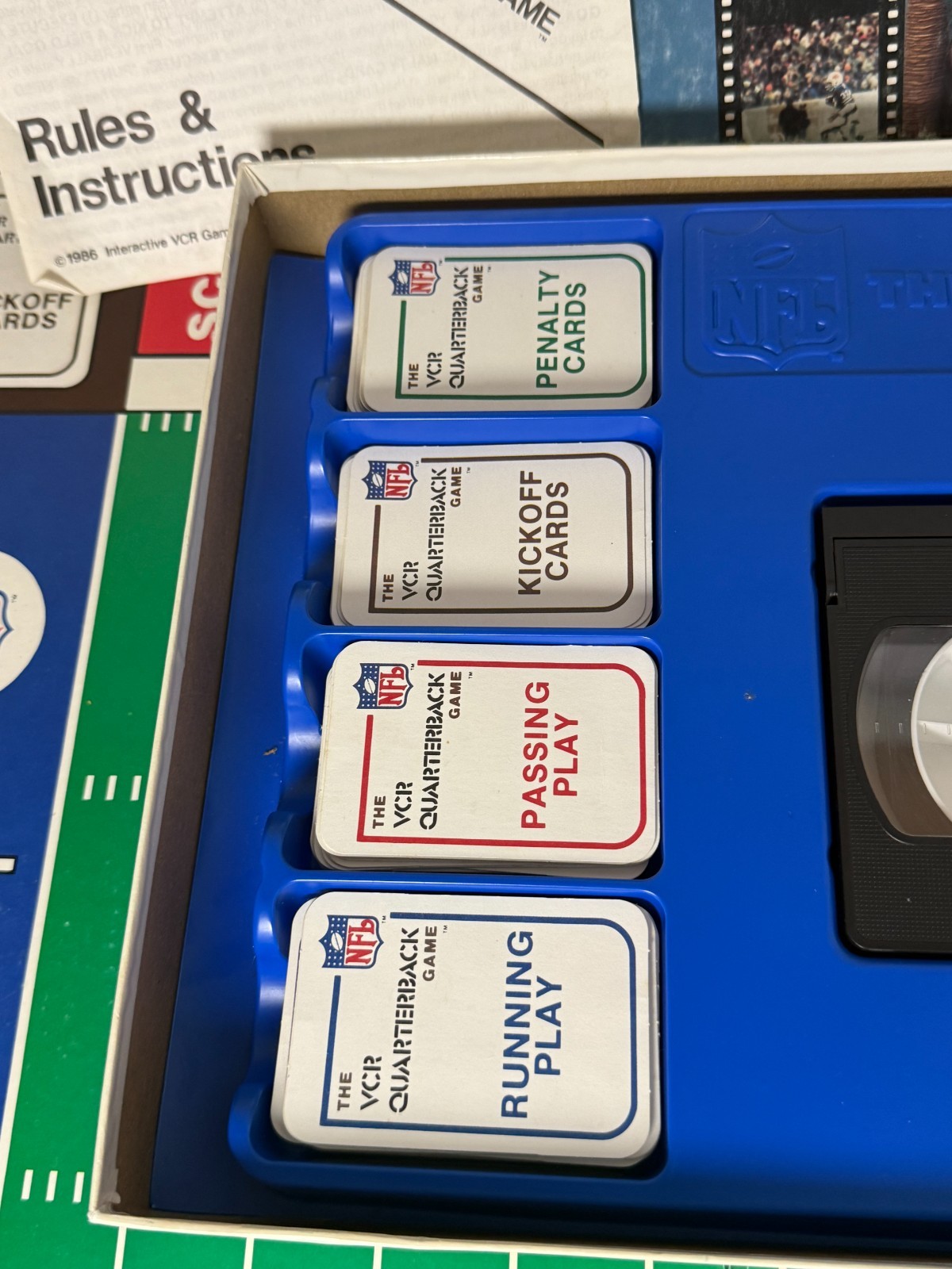 VTG 1986 NFL The VCR Quarterback Board Game VHS Football **Free Shipping**