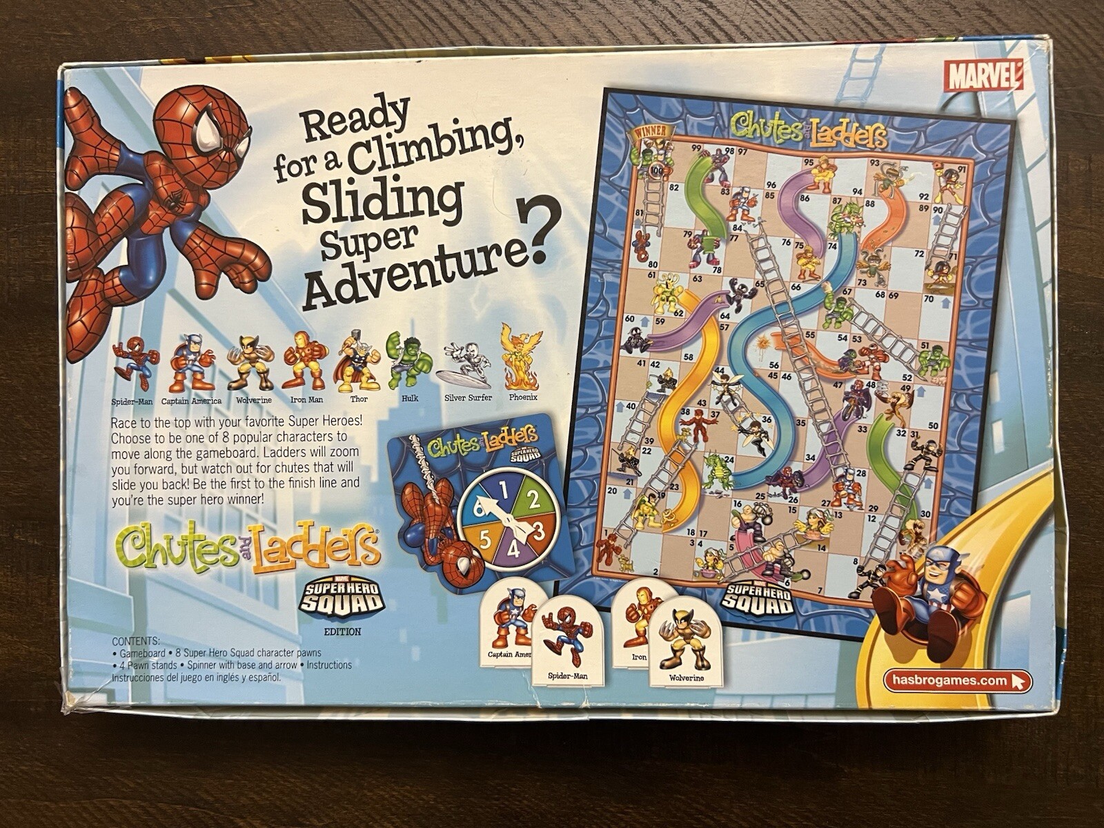 Marvel Super Hero Squad Chutes And Ladders (2008, Hasbro) Complete