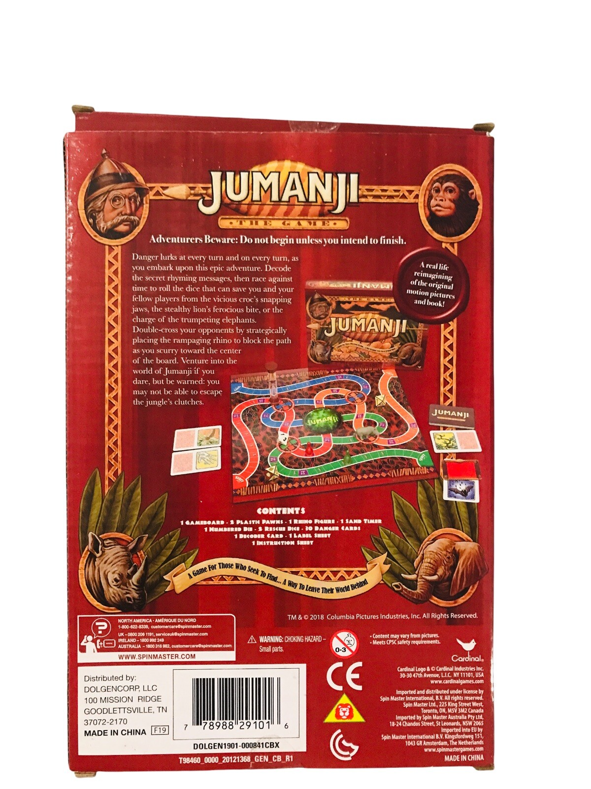 Jumanji Ready To Roll Games Age 5+ Fast Paced Game by Cardinal Travel Size