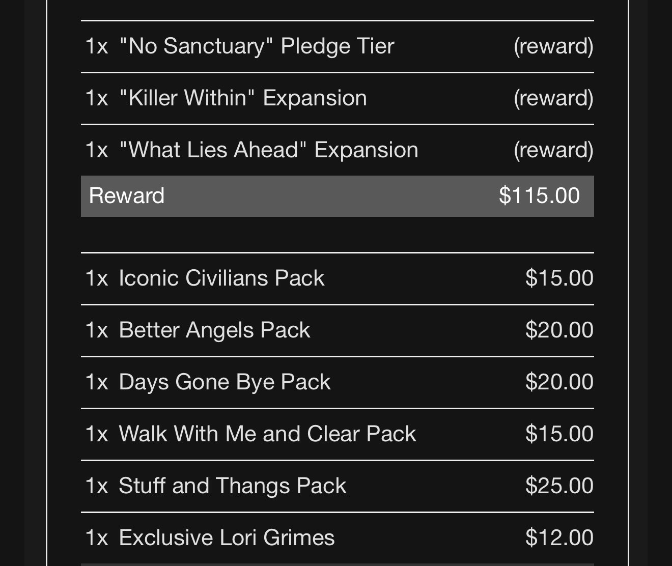 Cryptozoic AMC The Walking Dead – No Sanctuary Tier Pledge + All SG + Extras