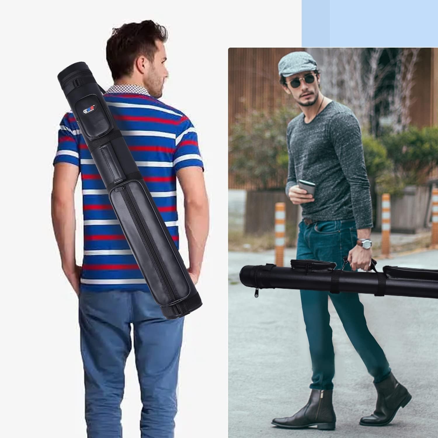 GSE Games & Sports Expert 2X2 Deluxe Hard Billiard Pool Cue Stick Carrying Case