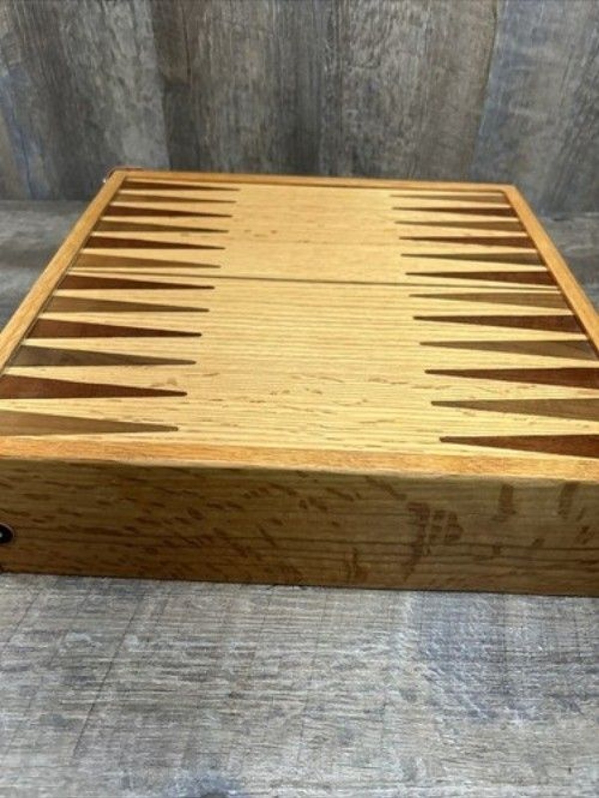 Vintage Wooden Multiple Game Board & Storage Case 12.63″x12.63″x3.25″ Excellent