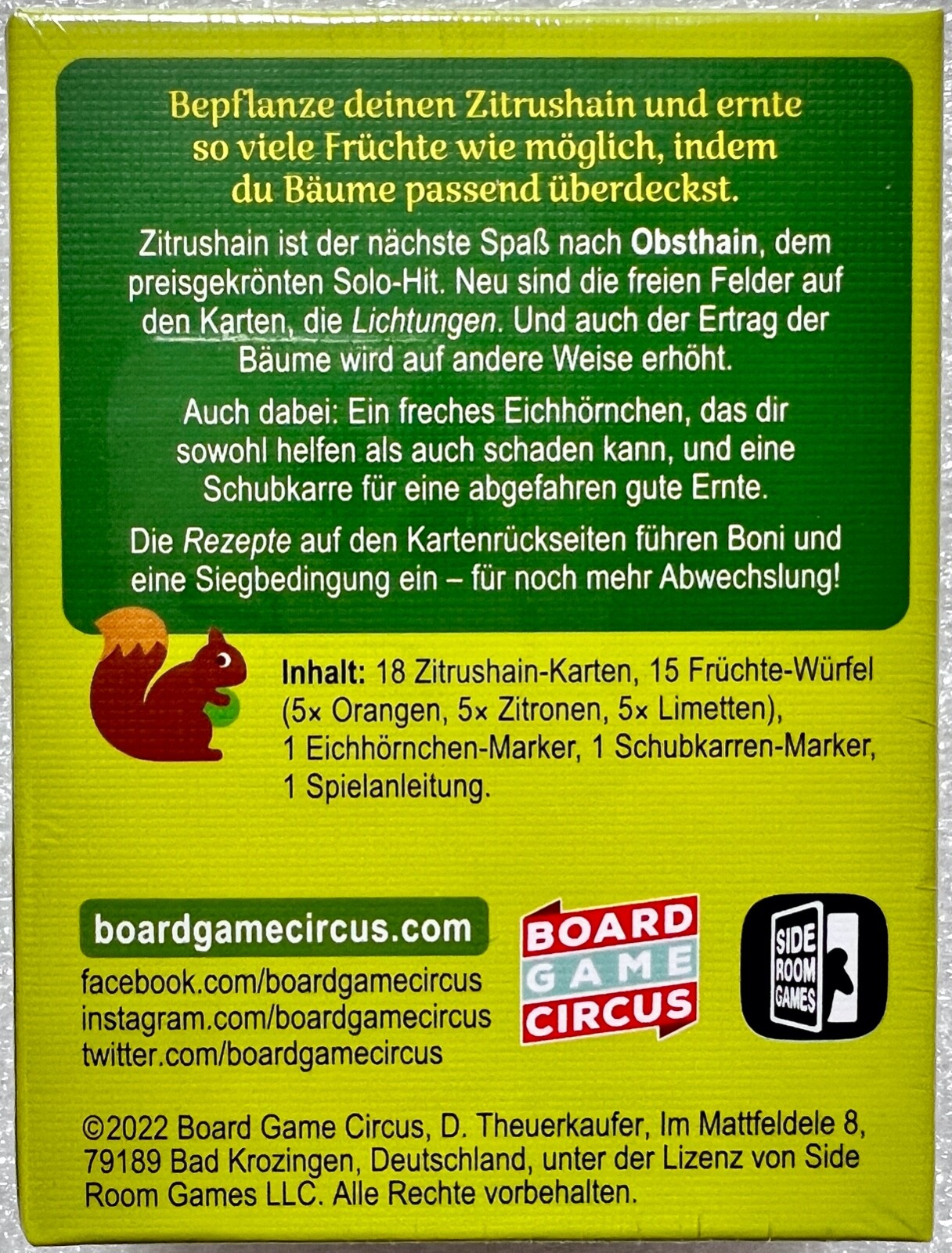 Citrus grove board game circus connoisseur game family game laying game dice game