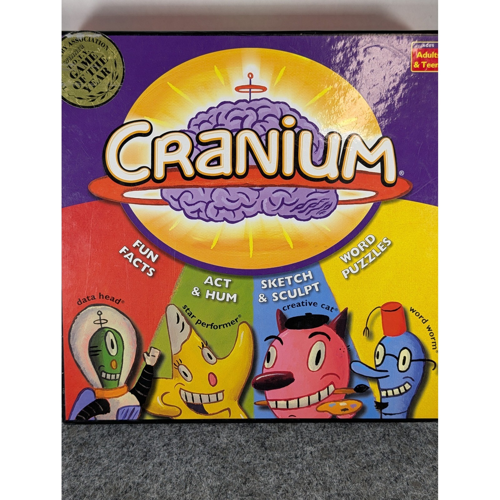 Cranium Board Game 1998 Edition Party Game Word Puzzles Trivia Creative Cat