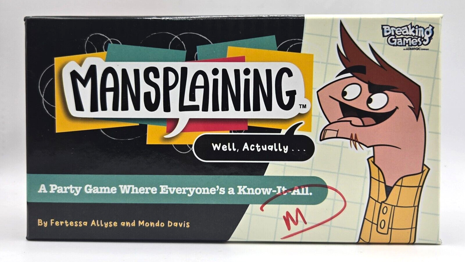 Mansplaining Party Game – Breaking Games – Signed by Co-Creator Mondo Davis CIB