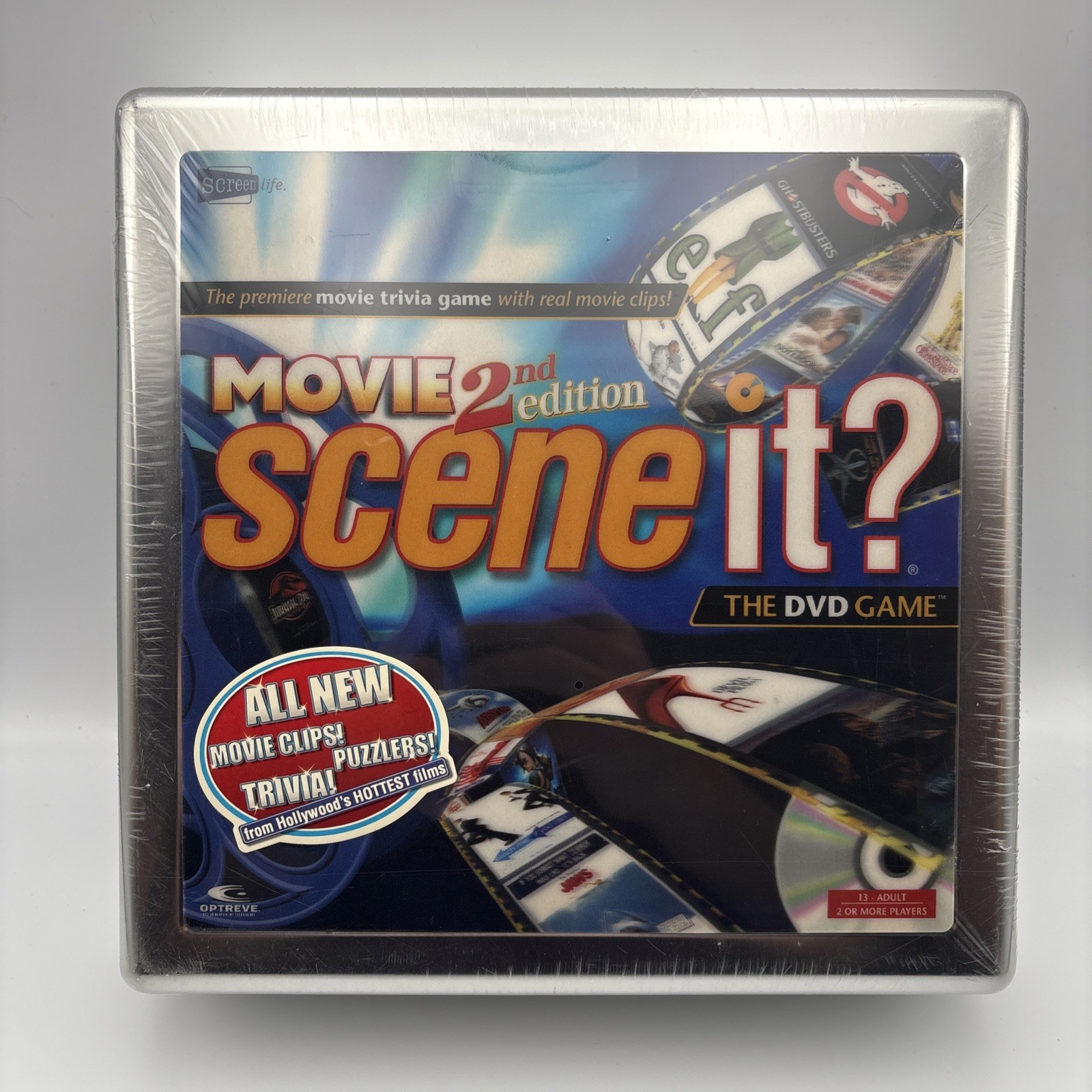 Scene It? Movie 2nd Edition Deluxe DVD Trivia Board Game 2007 Metal Tin Box New