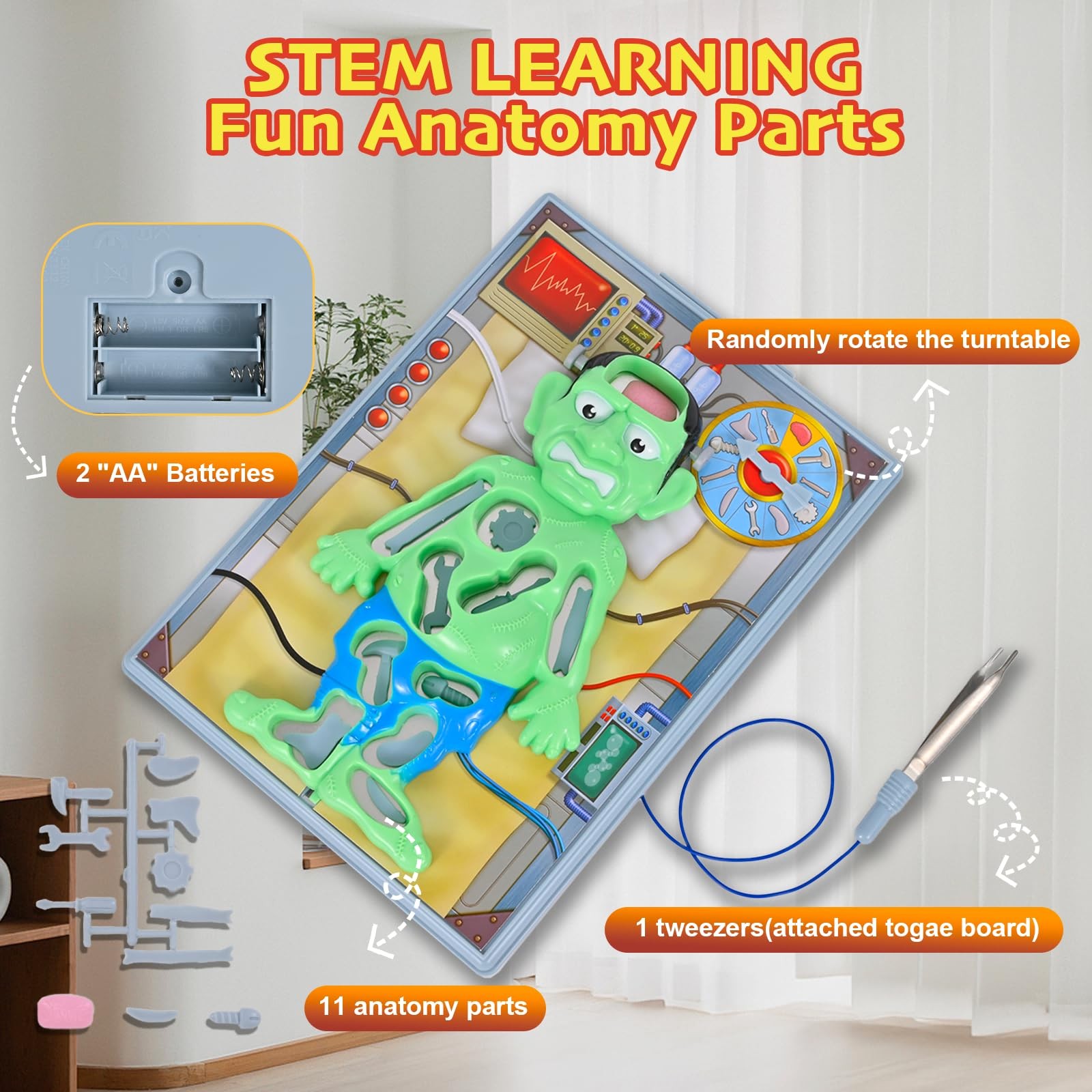 Operated Monster Board Game for Ages 3-8-12 Years Old with Tweezers and Fun G…