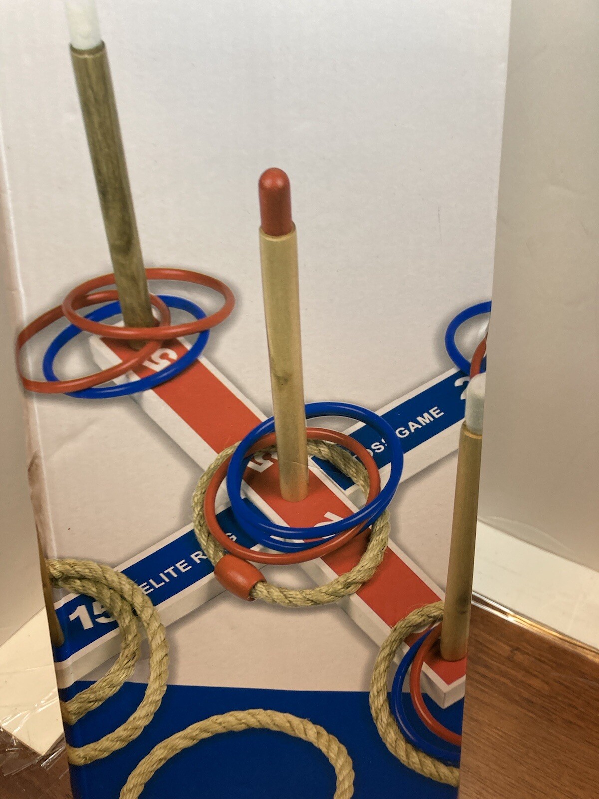 Elite Games Rope Ring Toss Yard Game Solid Wood