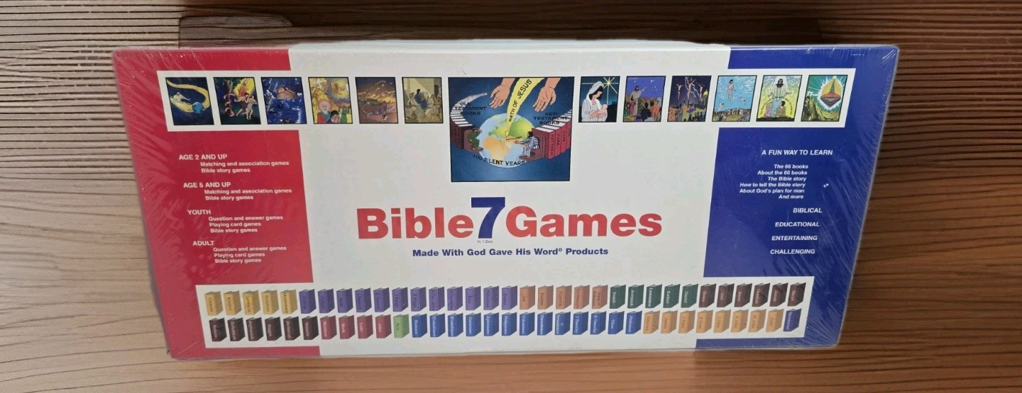 Bible Games 7 In One Box New Sealed 1994 Vintage Ages 2 And Up Education Fun