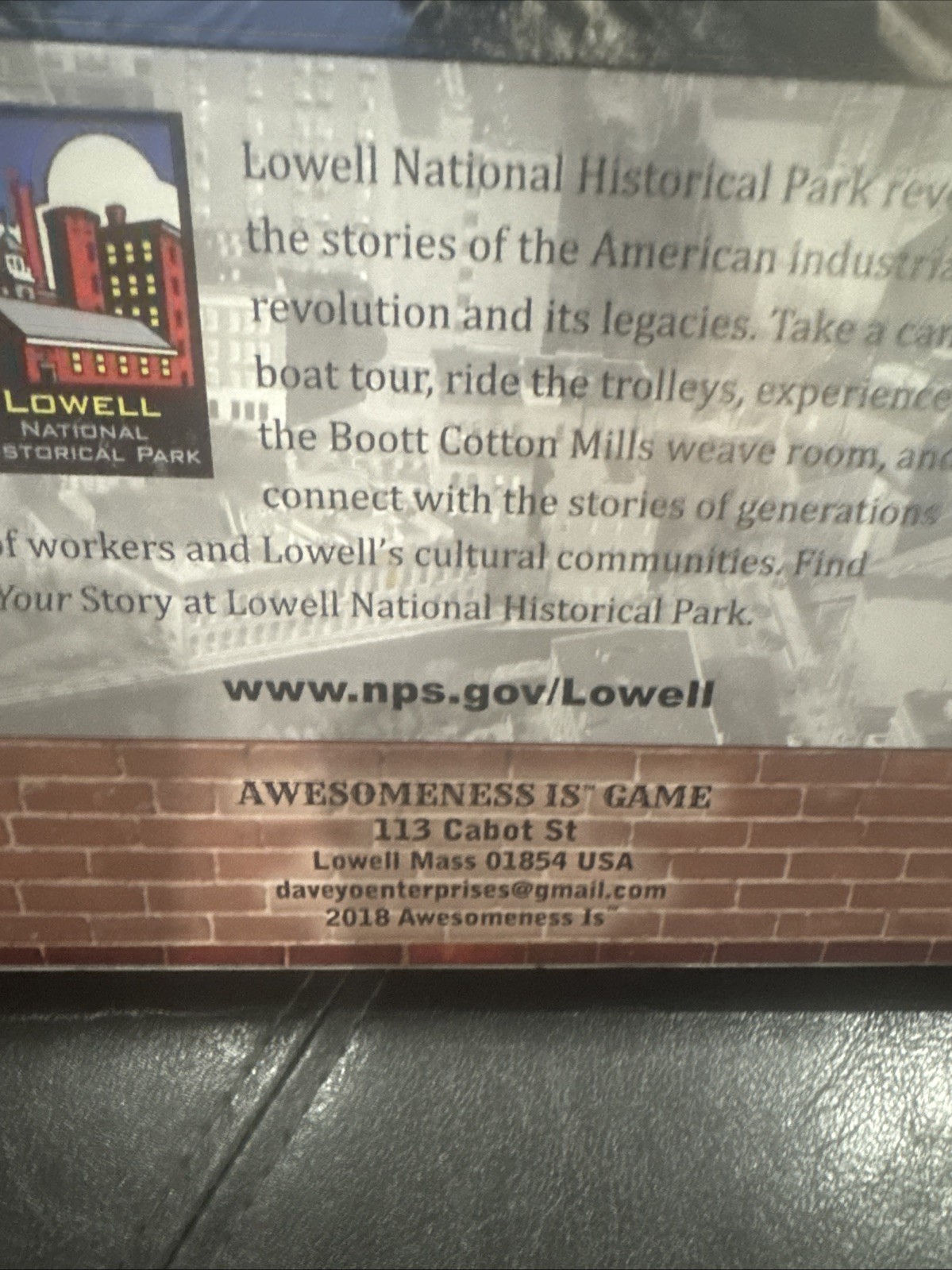 Awesomeness is Lowell Massachusetts Commemorative Board Game NEW 2018 Sealed