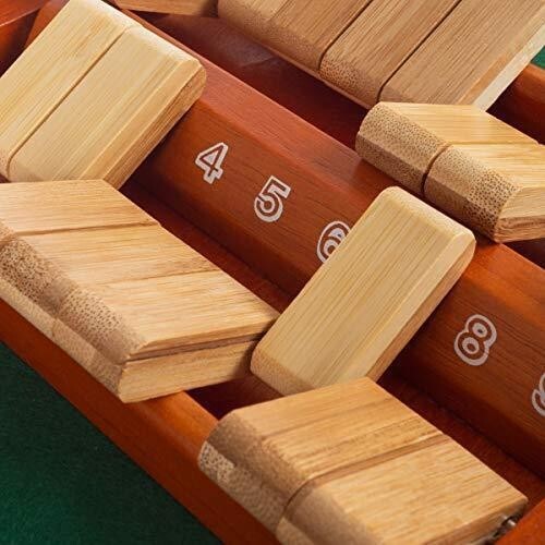 Shut The Box Game-Classic 9 Number Wooden Set with Dice Included-Old Fashioned