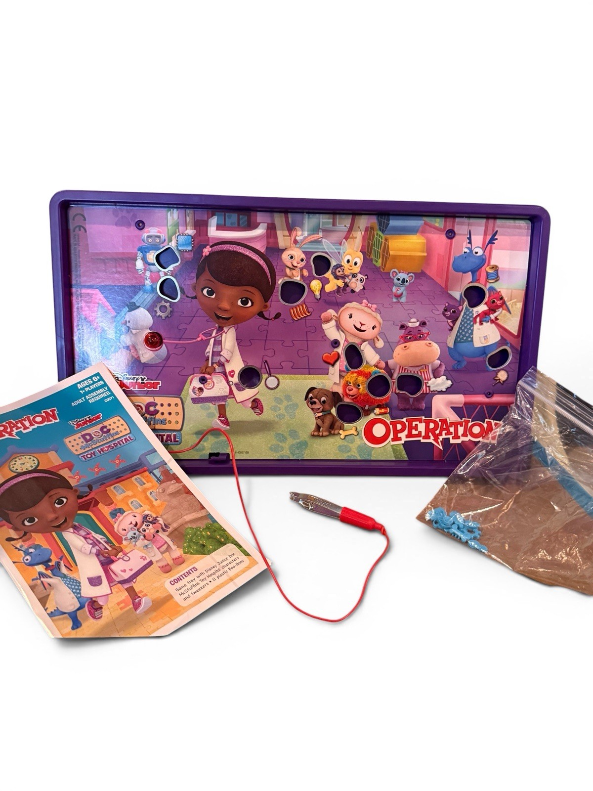 2013 Hasbro Disney Junior Doc McStuffins Operation Game Tested (not complete)
