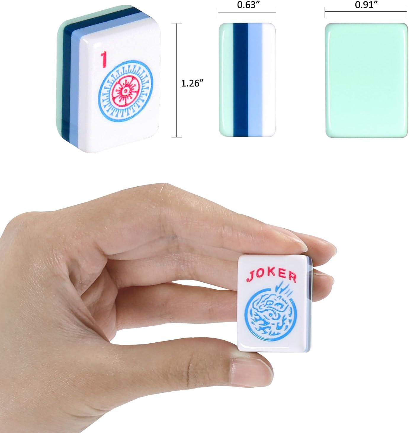 TIASUSAN 4 Layer Engraved American Mahjong Tile Set(Green), 166 Acrylic Mahjong