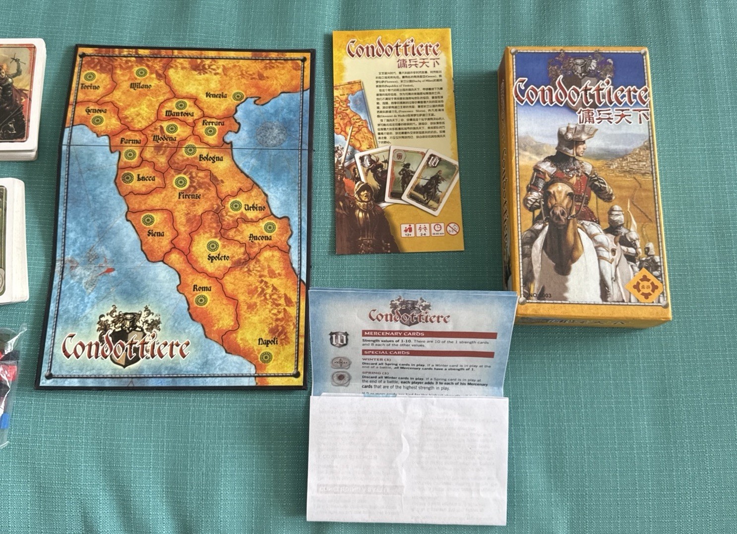 Condottiere Chinese Edition Fantasy Flight Games 2007 Complete