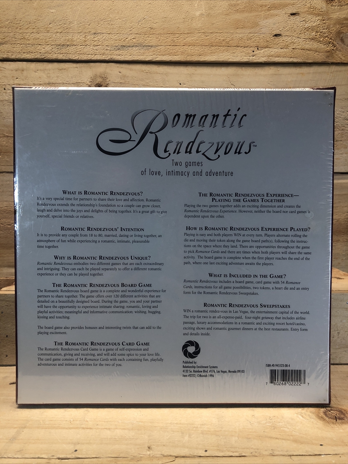 Romantic Rendezvous Board Game, two games of love, intimacy and adventure