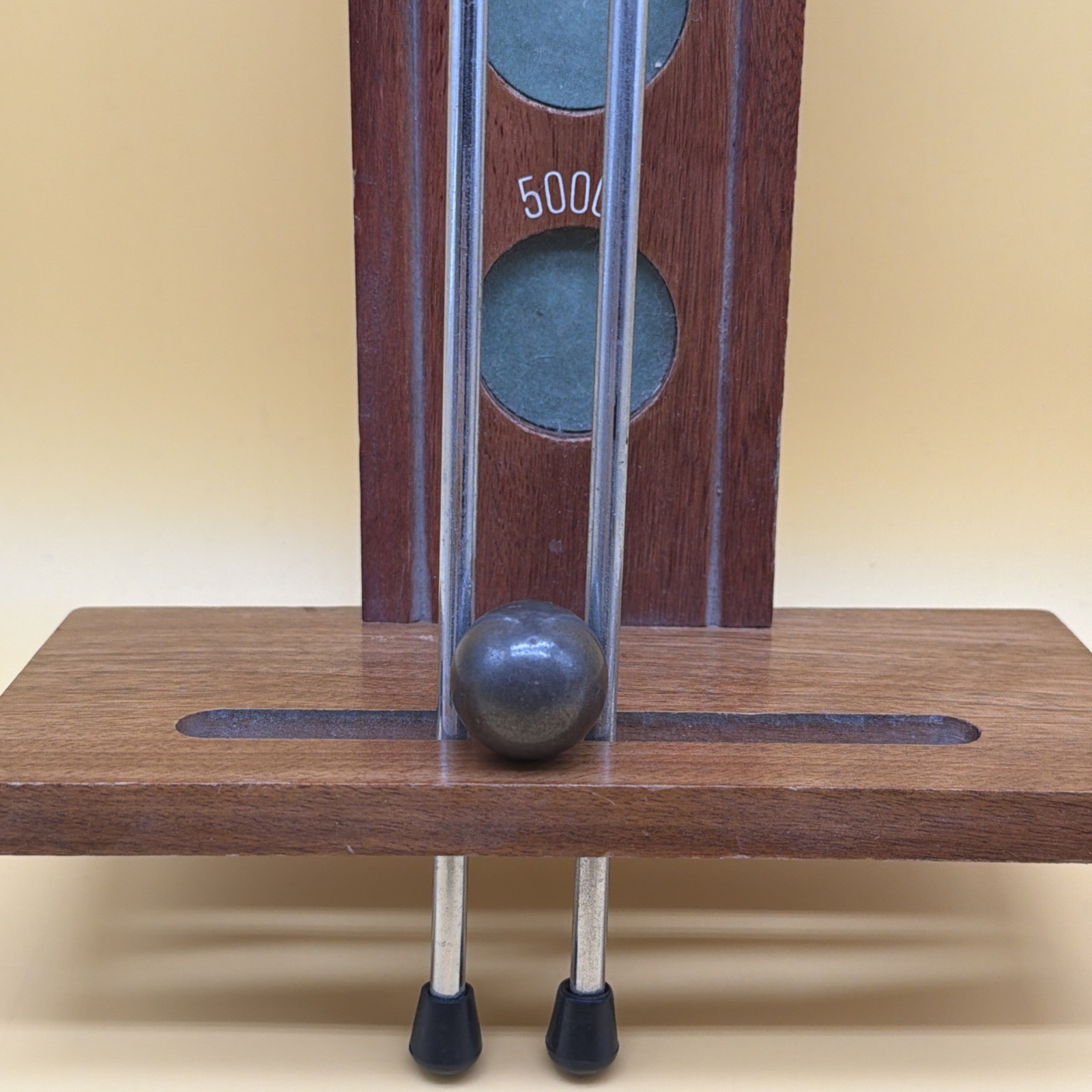 Vintage Roll Up Wooden Tabletop Game Felt Gravity GAME BOARD AND BALL!