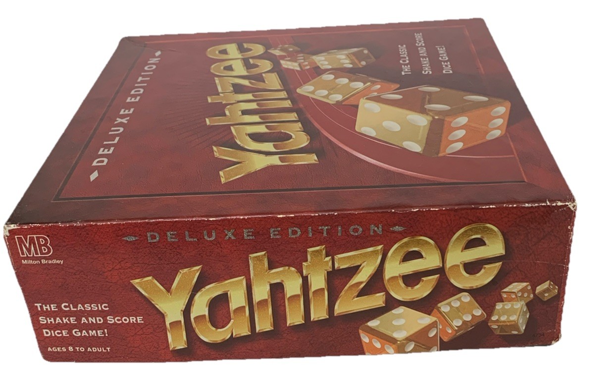 Yahtzee Deluxe Edition Board Game Golden Flecked Dice 1997 Complete W/O Pencils