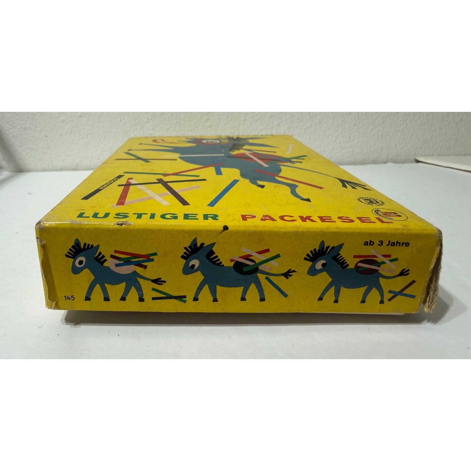 Vintage Lustiger Packesel Spiele Schmidt Wooden Donkey Stacking Game W. Germany