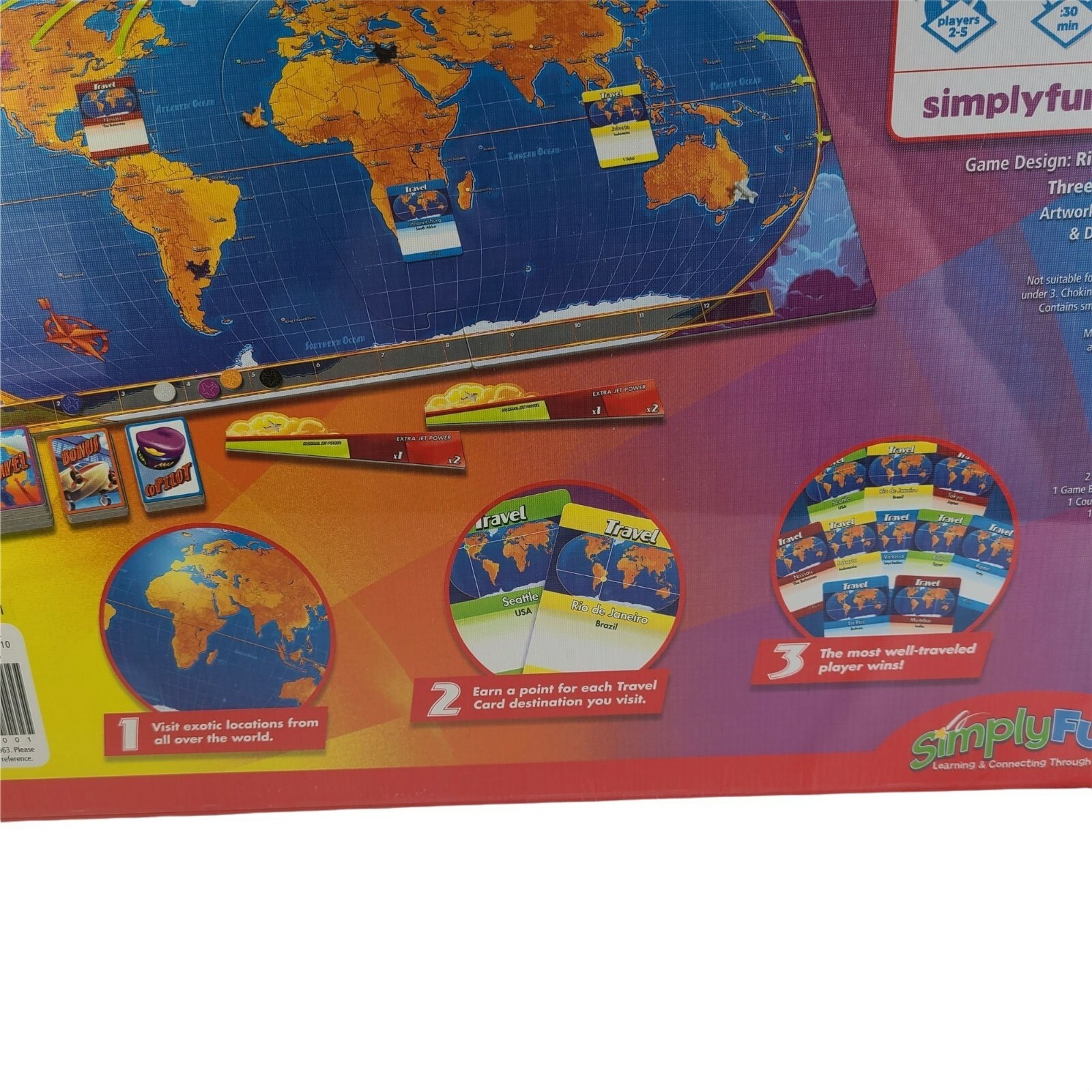 Lets Jet Geography Strategy World Facts Game Ages 8 and Up Simply Fun Sealed New