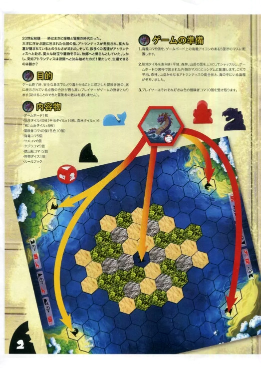 Survive Escape from Atlantis 30th Anniversary Board Game w/ Japanese Manual Used
