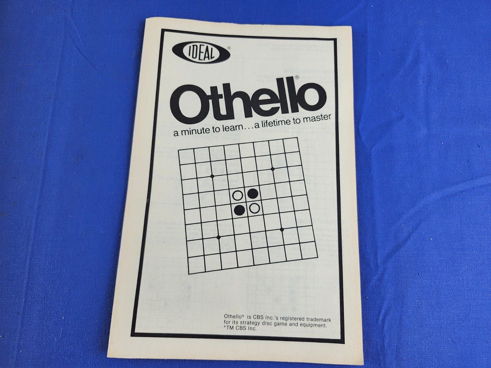 Othello Board Game Vintage 1983 Strategy Game Ideal Complete Blue Yellow