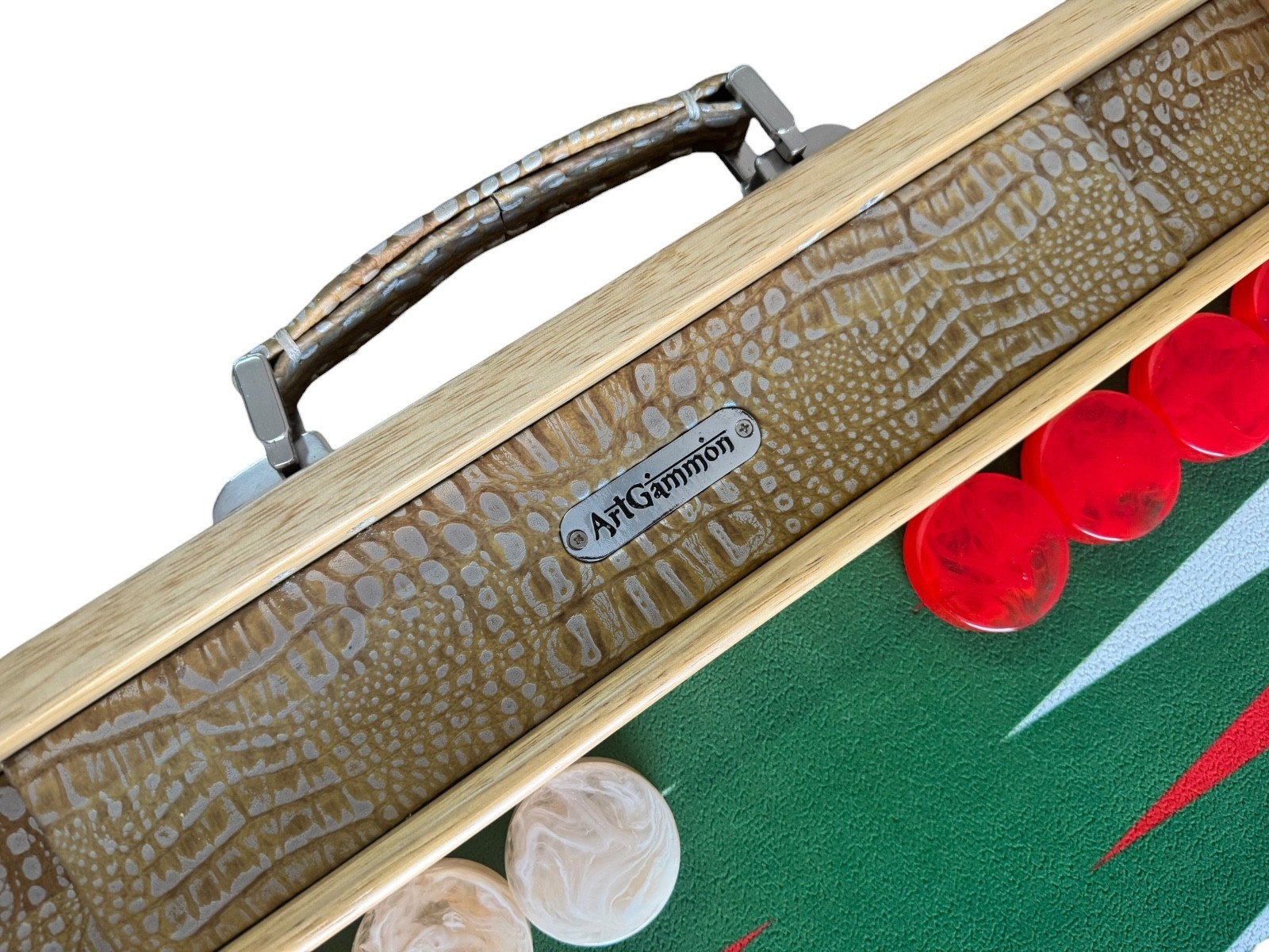 Limba WOOD, Travel Size Backgammon Set&12mm Polyester Checkers Very Light