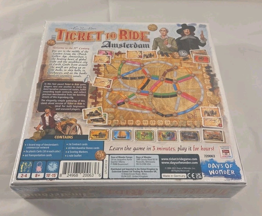 Ticket To Ride Amsterdam Board Game Days Of Wonder – NEW