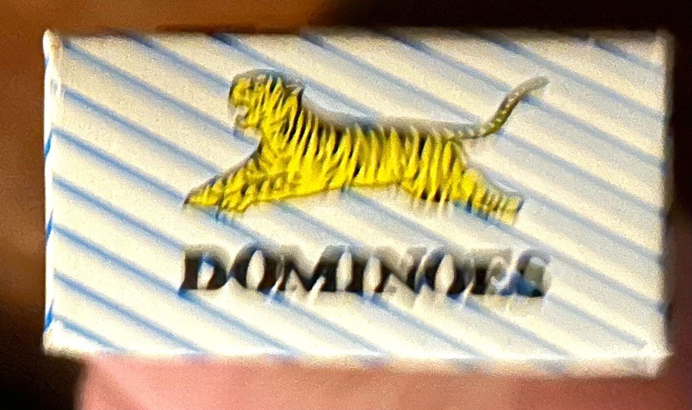 VINTAGE DOMINOES THAILAND DOUBLE SIX NON-TOXIC TIGER PIECES WITH INSTRUCTIONS