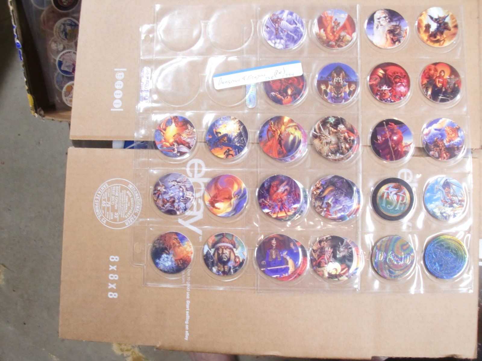 POGS/MILKCAPS DUNGEONS & DRAGONS COMPLETE SET OF (30) +2 SHEETED BY TSR IN 1994