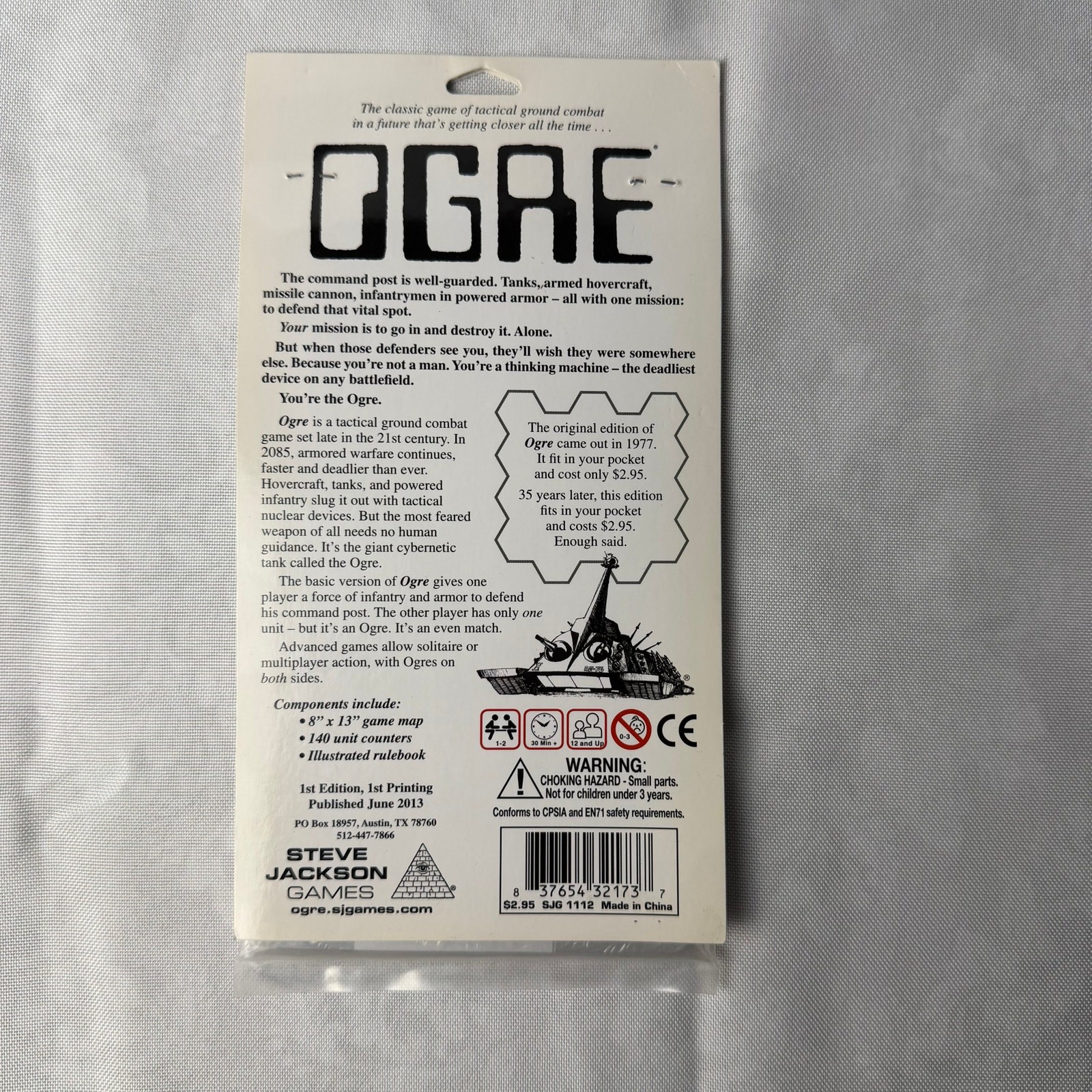 Ogre Pocket Edition Steve Jackson Games 2013 1st Print Sealed OOP Wargame