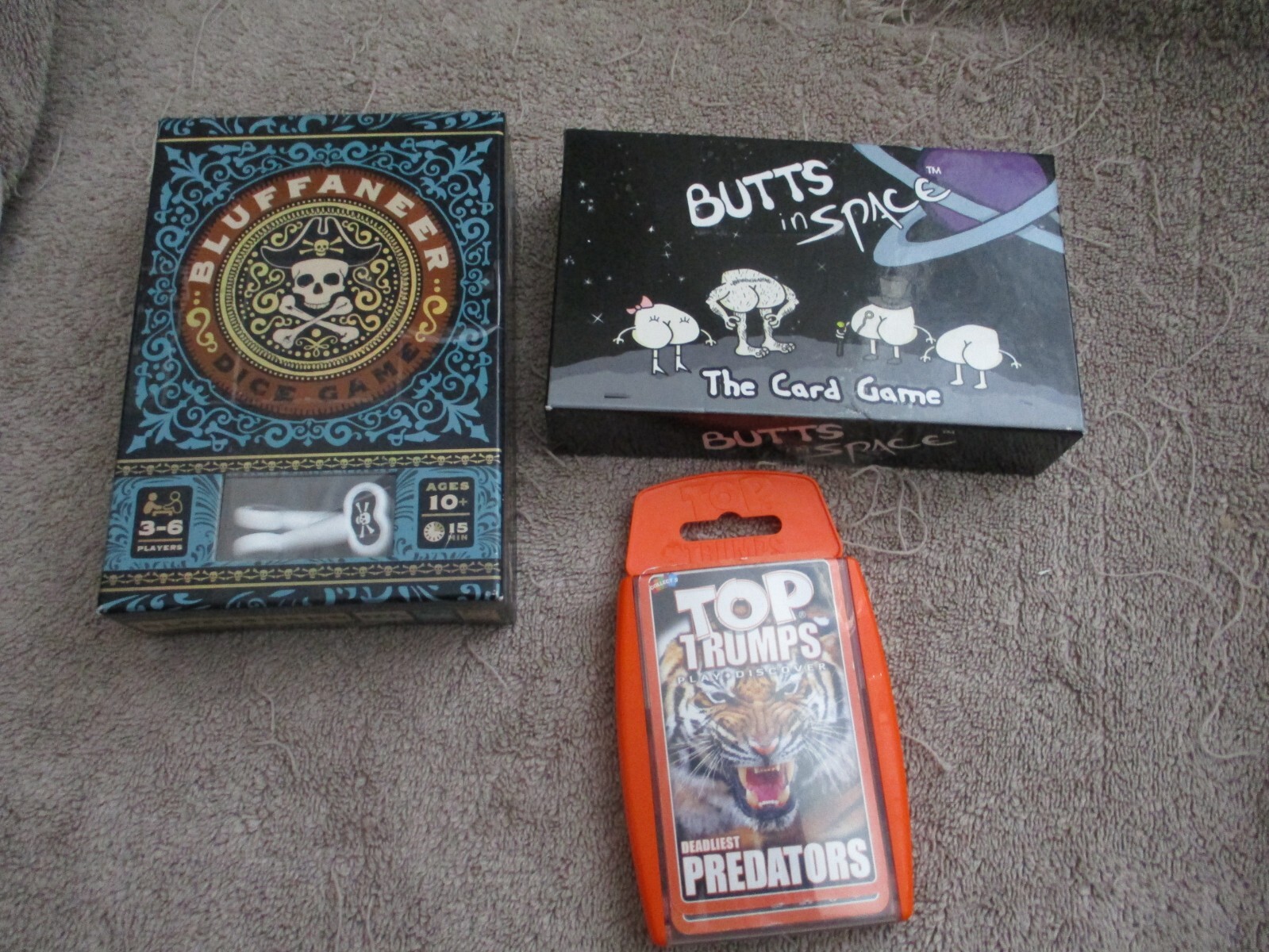 Vintage Games/Butts in Space/Top Trumps/Bluffaneer