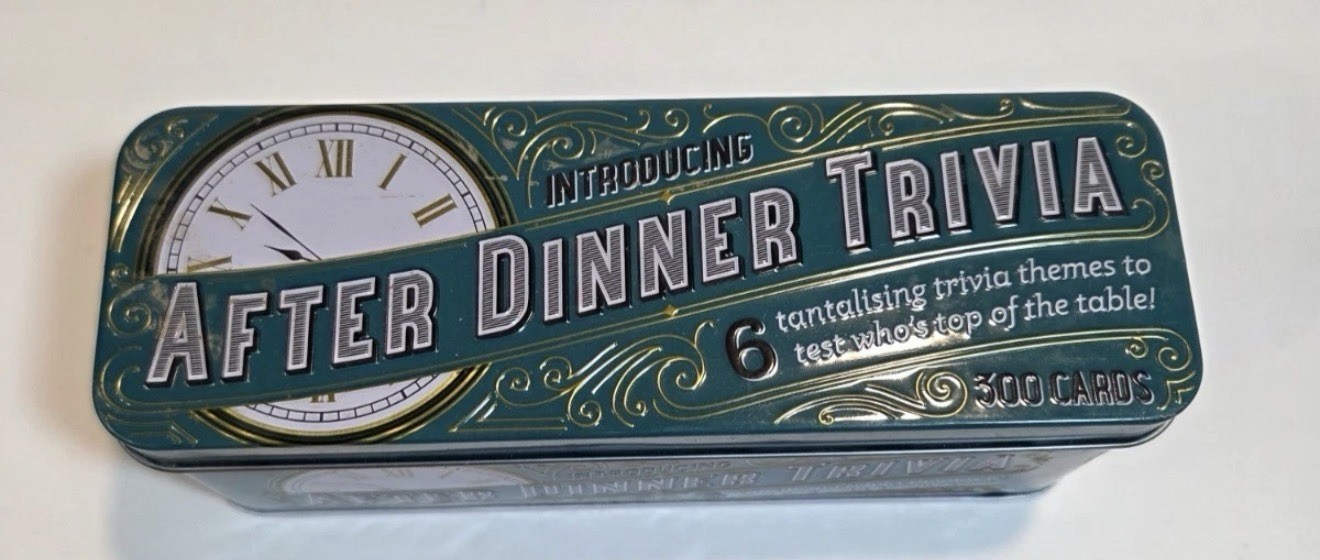 After Dinner Trivia Game in Tin – 300 Cards Hacce / Made in UK
