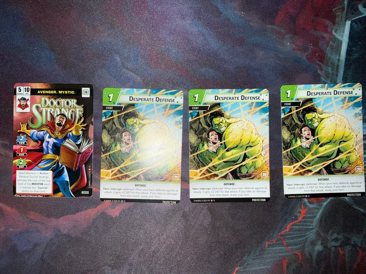 [Marvel Champions LCG] Doctor Strange + 3x Desperate Defense Promo Cards