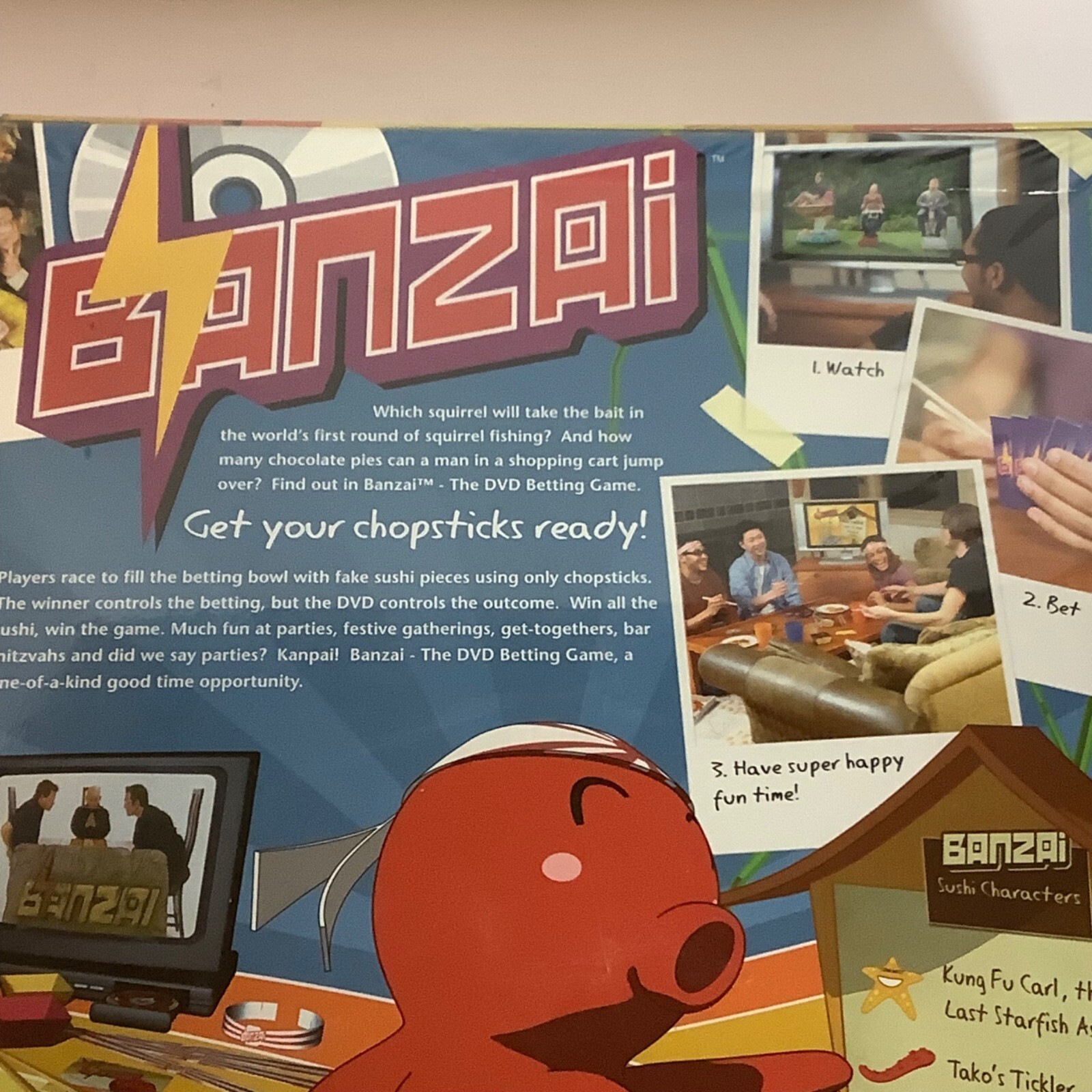 Banzai The DVD Betting Game Hit TV Show Age 16+ Sushi Characters Party Fun NEW