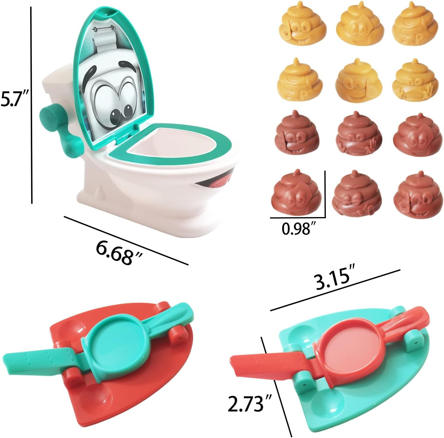 Poop Game, Funny Shooting Game, Family Board Games for Kids 4-12, with 1 Toilet